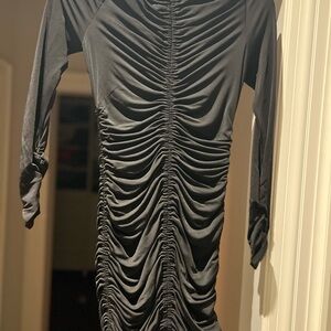 Elegant Black Ruched Dress